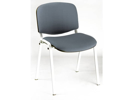 Sedia visitatore 4 gambe Unisit Dado D5B acciaio bianco - rivestimento ignifugo grigio scuro - Conf. 2 pezzi - D5B/2/IT