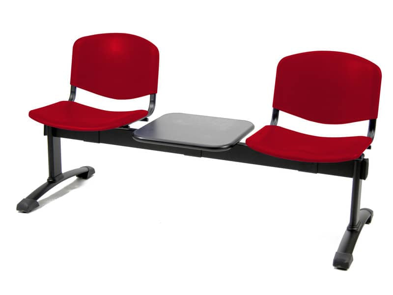 Panca 2 posti attesa Unisit Dado D5P2PT con tavolino - PPL rosso D5P2PT/RO