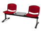 Panca 2 posti attesa Unisit Dado D5P2PT con tavolino - PPL rosso D5P2PT/RO
