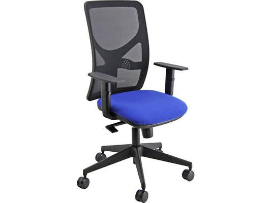 Sedia operativa girevole Unisit Pentagon Y10 PENA schienale in rete nero rivest. Eco blu - PENA/EB