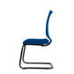 Sedia visitatore semidirezionale Unisit Newair NWNS su slitta - schienale rete nero - rivest. ignifugo blu - NWNS/IB