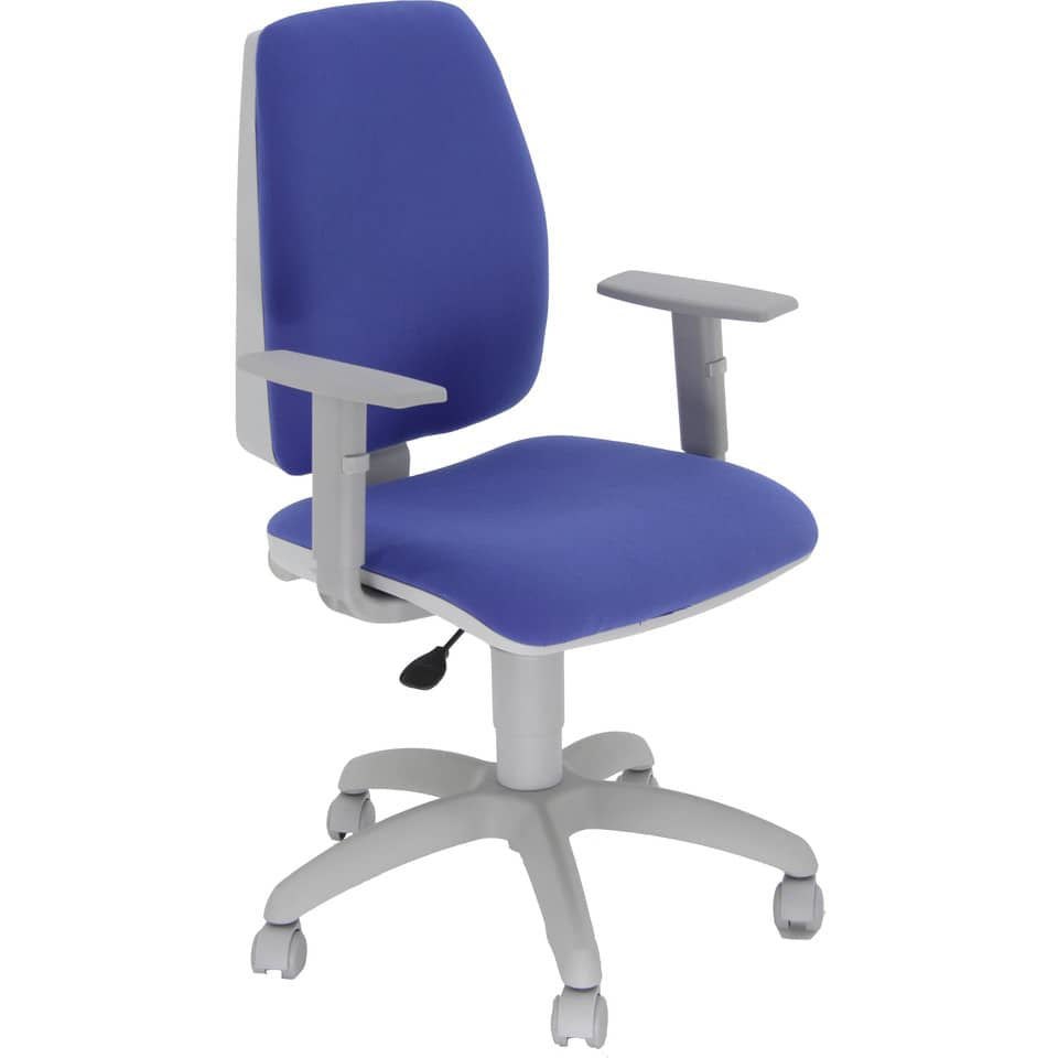 Sedia operativa girevole Unisit Jupiter JUBRG Eco smart - base grigia - rivest. ignifugo blu - con braccioli - JUBRG/IB