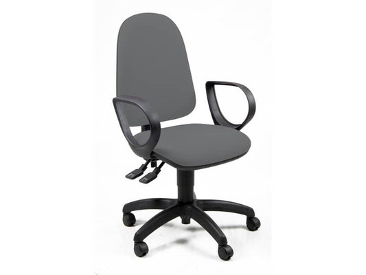 Sedia operativa girevole Unisit Jupiter JUYG Eco smart rivestimento Eco grigio scuro con braccioli - JUYG/BRJ/ET
