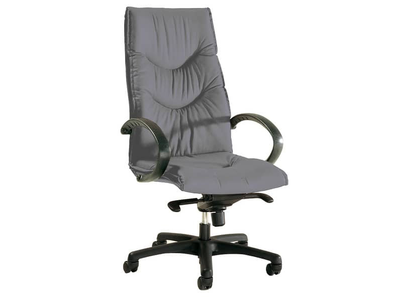 Poltrona direzionale girevole Unisit Fornax FXPF schienale alto rivestimento pelle grigio - FXPF/PT