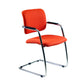 Sedia visitatore con slitta Unisit Lithium LTLT struttura cromata - rivest. ignifugo rosso - impilabile LTLT/IR