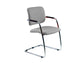 Sedia visitatore con slitta Unisit Lithium LTLT struttura cromata - rivest. similpelle grigio impilabile LTLT/KG