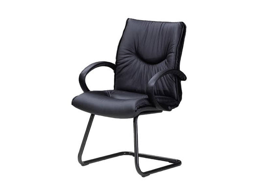 Sedia direzionale interlocutore Unisit Fornax FXV su slitta - rivestimento similpelle nero - FXV/KN