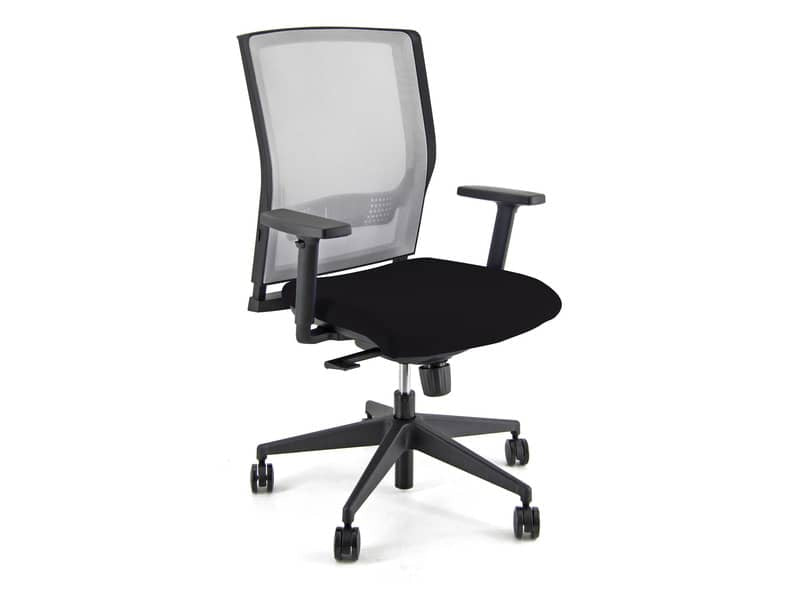 Sedia operativa girevole Unisit X Ray X2 schienale in rete grigio - rivestimento Eco nero - X2/EN