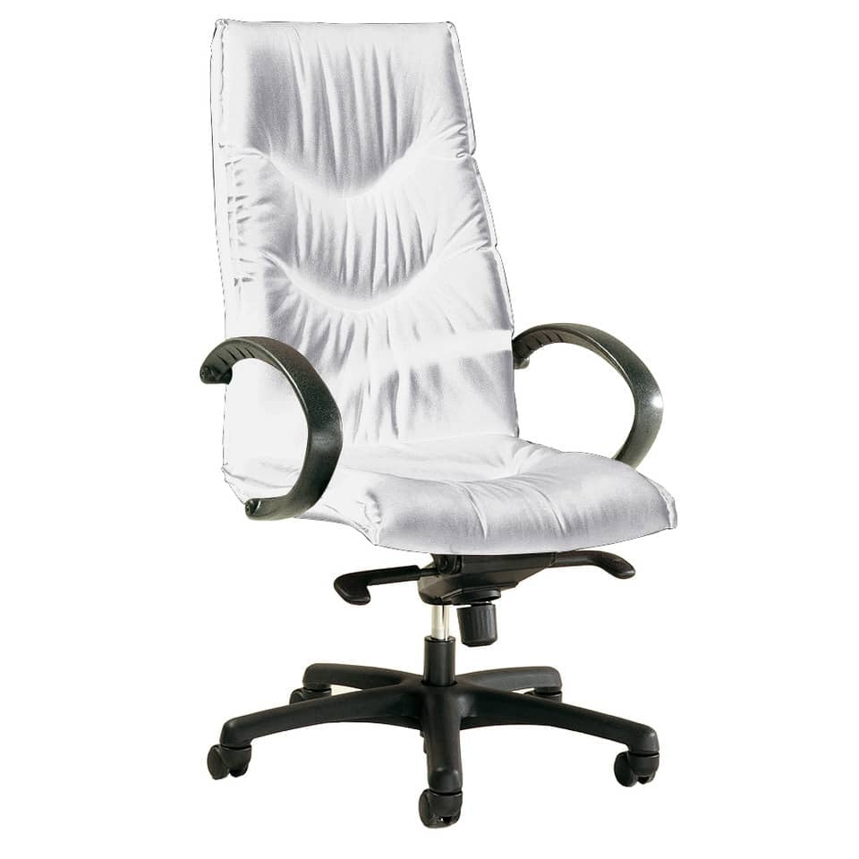 Poltrona direzionale girevole Unisit Fornax FXPF schienale alto rivestimento similpelle bianco - FXPF/KQ