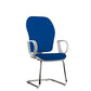 Sedia operativa interlocutore su slitta Unisit Hubble Grafix HUHUSGR schienale rete nero - sedile Eco blu
