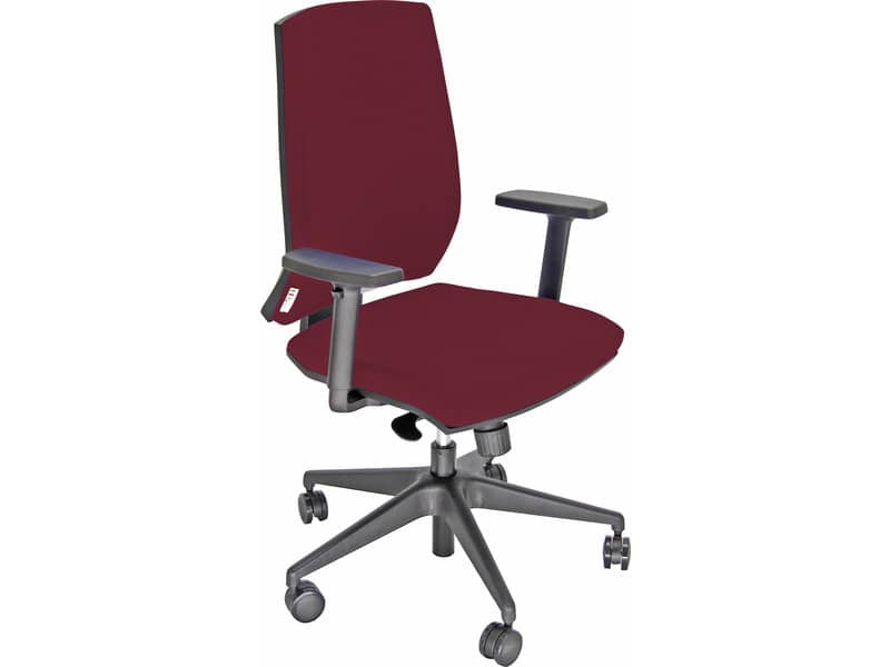 Sedia operativa girevole Unisit Larissa LR1S - rivestimento ignifugo bordeaux - LR1S/ID