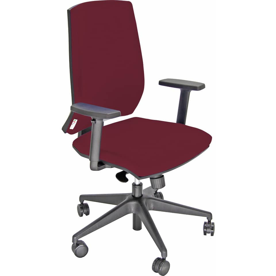 Sedia operativa girevole Unisit Larissa LR1S - rivestimento ignifugo bordeaux - LR1S/ID
