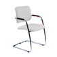 Sedia visitatore con slitta Unisit Lithium LTLT struttura cromata - rivest. similpelle bianco impilabile LTLT/KQ
