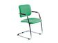 Sedia visitatore con slitta Unisit Lithium LTLT struttura cromata - rivest. Eco verde - impilabile LTLT/EV