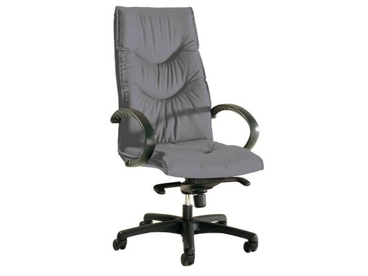 Poltrona direzionale girevole Unisit Fornax FXPF schienale alto rivestimento similpelle grigio - FXPF/KG