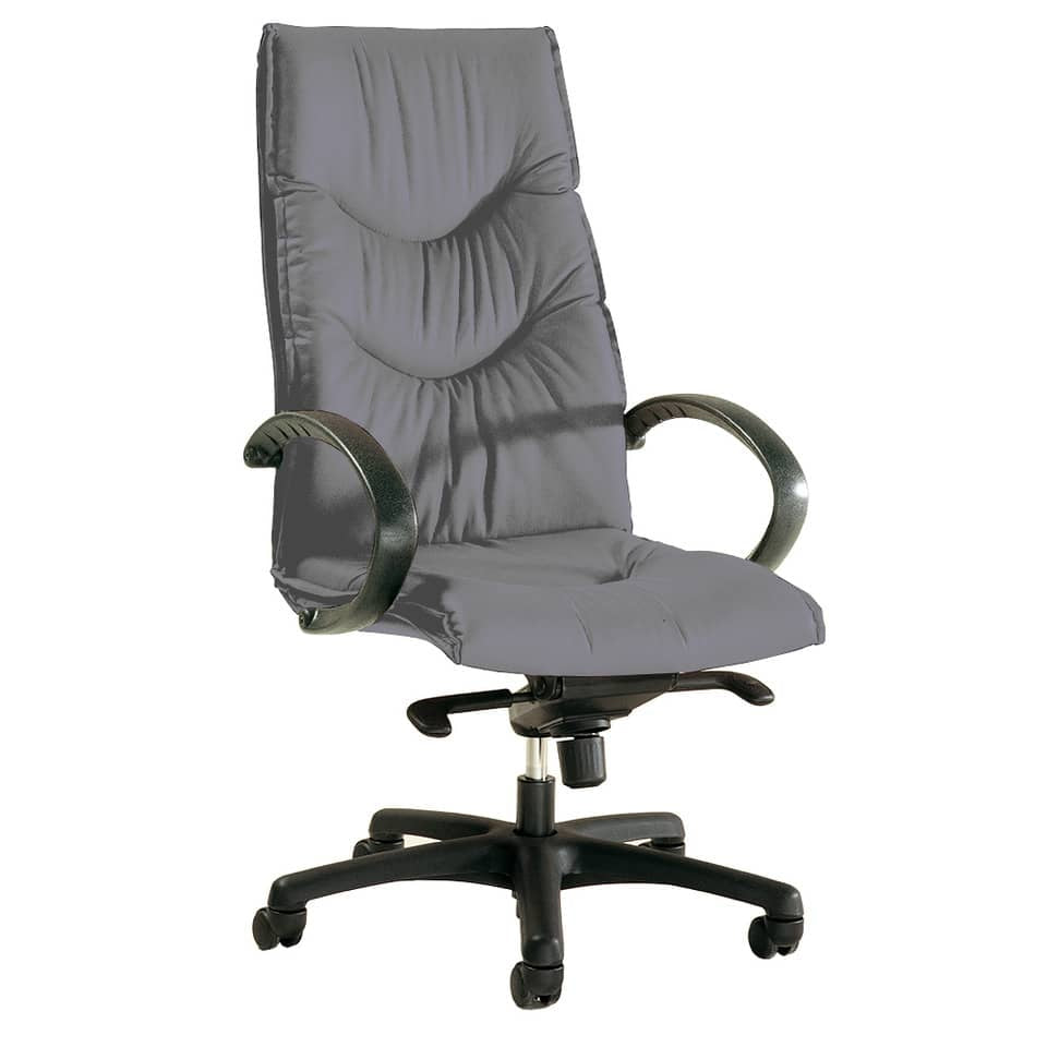 Poltrona direzionale girevole Unisit Fornax FXPF schienale alto rivestimento similpelle grigio - FXPF/KG