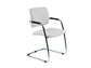 Sedia visitatore con slitta Unisit Lithium LTLT struttura cromata - rivest. pelle bianco - impilabile LTLT/PQ