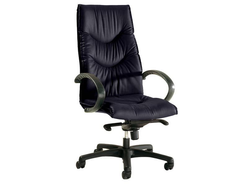 Poltrona direzionale girevole Unisit Fornax FXPF schienale alto rivestimento similpelle nero - FXPF/KN