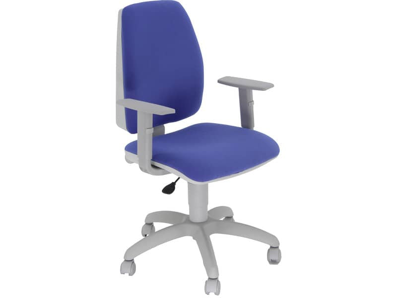 Sedia operativa girevole Unisit Jupiter JUBRG Eco smart - base grigia - rivest. Eco blu - con braccioli - JUBRG/EB