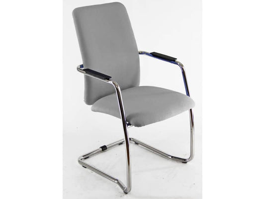 Sedia visitatore con slitta Unisit Lithium LTLTA schienale alto - rivest. ignifugo grigio scuro - LTLTA/IT
