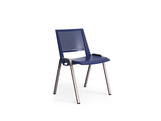 Sedia visitatore a 4 gambe Unisit Kentra KEC base cromo schienale traspirante PPL blu - KEC/BL