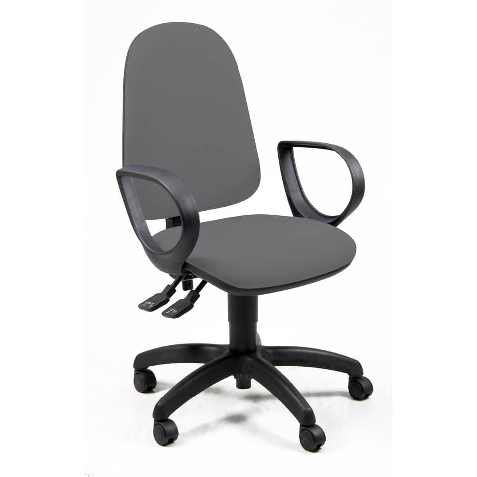 Sedia operativa girevole Unisit Jupiter JUYG Eco smart rivestimento ignifugo grigio scuro - con braccioli JUYG/BRJ/IT