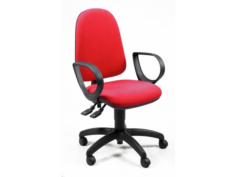Sedia operativa girevole Unisit Jupiter JUYG Eco smart rivestimento ignifugo rosso - con braccioli - JUYG/BRJ/IR