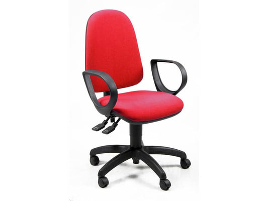 Sedia operativa girevole Unisit Jupiter JUYG Eco smart rivestimento ignifugo rosso - con braccioli - JUYG/BRJ/IR