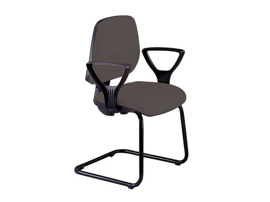Sedia operativa visitatore Unisit Leda LDS Eco smart su slitta - rivestimento Eco - grigio scuro - LDS/ET