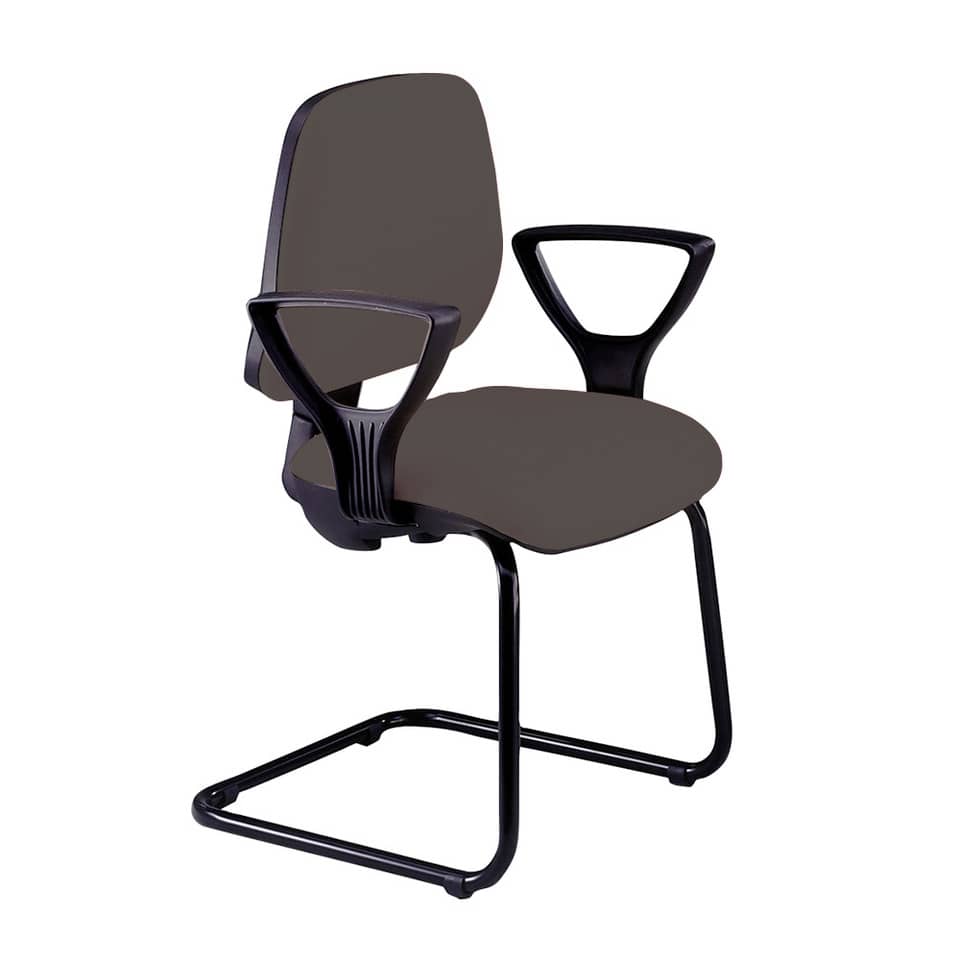 Sedia operativa visitatore Unisit Leda LDS Eco smart su slitta - rivestimento Eco - grigio scuro - LDS/ET
