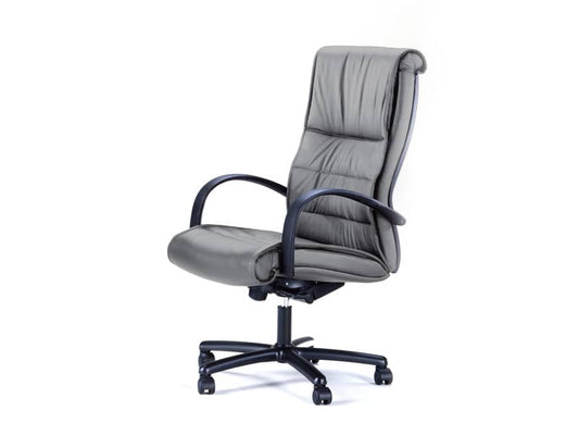 Poltrona direzionale girevole Unisit Gemini GMPY schienale fisso rivestimento similpelle grigio - GMPY/KG