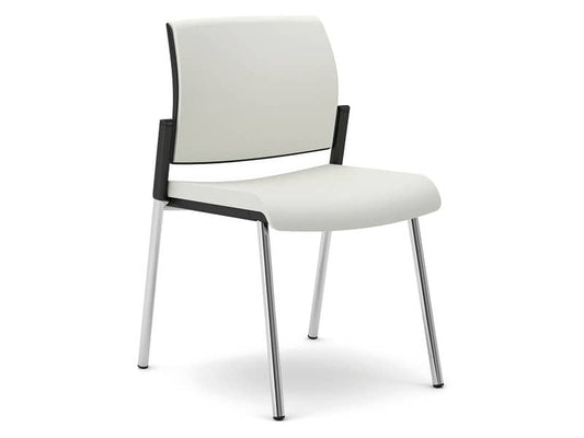 Sedia visitatore 4 gambe Unisit Kind KI4GTBB rivestimento similpelle bianco - KI4GTBB/KQ
