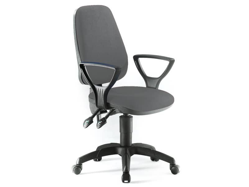 Sedia operativa girevole Unisit Leda LDAY Eco smart - schienale alto - rivest. ignifugo grigio scuro LDAY/IT