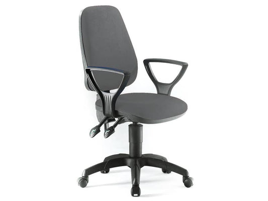 Sedia operativa girevole Unisit Leda LDAY Eco smart - schienale alto - rivest. ignifugo grigio scuro LDAY/IT