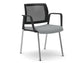 Sedia visitatore 4 gambe Unisit Kind KI4GTBR schienale in rete - rivestimento similpelle grigio + braccioli KI4GTBR/KG