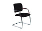 Sedia visitatore con slitta Unisit Lithium LTLT struttura cromata - rivest. pelle nero - impilabile LTLT/PN