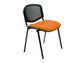 Sedia visitatore 4 gambe Unisit Dado D5N schienale in rete - rivestimento eco arancione - Conf. 2 pezzi - D5N/2/EA