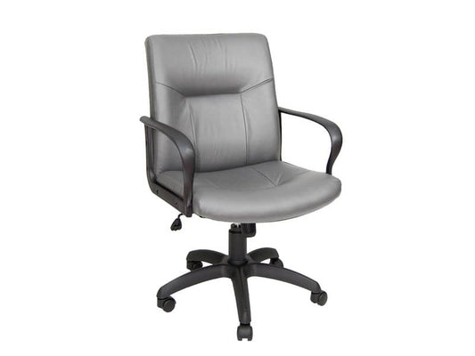 Poltrona direzionale girevole Unisit Eridanus ERD Eco Smart schienale basso - rivestimento similpelle grigio -ERD/KG