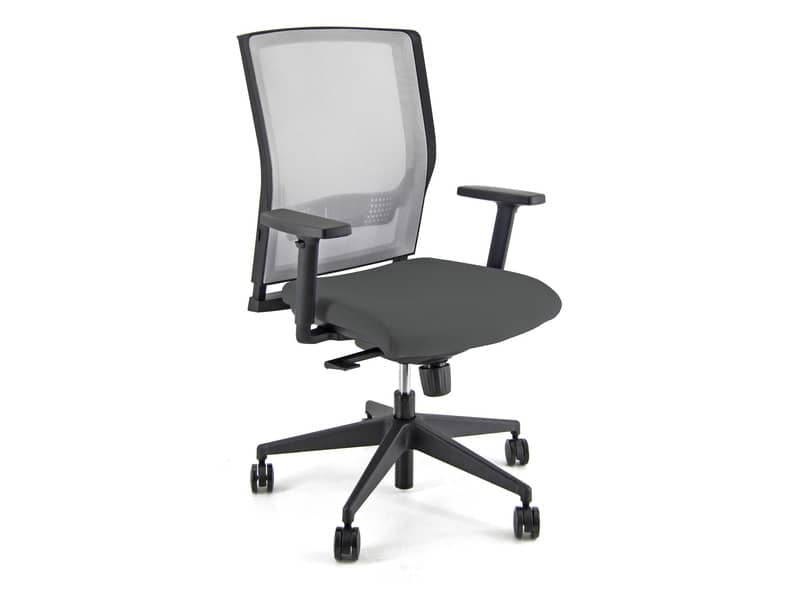 Sedia operativa girevole Unisit X Ray X2 schienale in rete grigio - rivestimento Eco grigio scuro - X2/ET