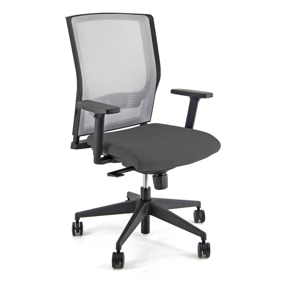 Sedia operativa girevole Unisit X Ray X2 schienale in rete grigio - rivestimento Eco grigio scuro - X2/ET