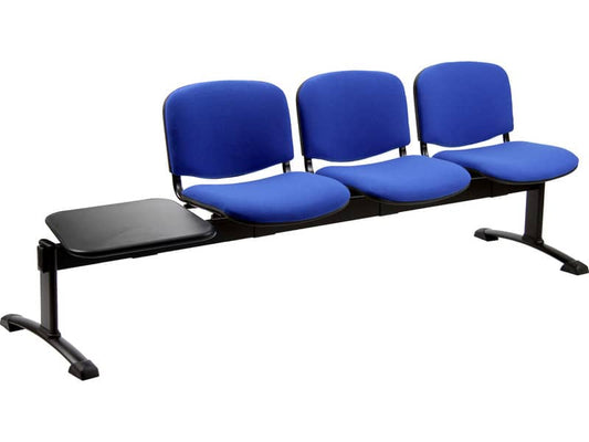 Panca 3 posti attesa Unisit Dado D53PT con tavolino - rivestimento ignifugo blu - D53PT/IB