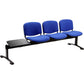 Panca 3 posti attesa Unisit Dado D53PT con tavolino - rivestimento ignifugo blu - D53PT/IB