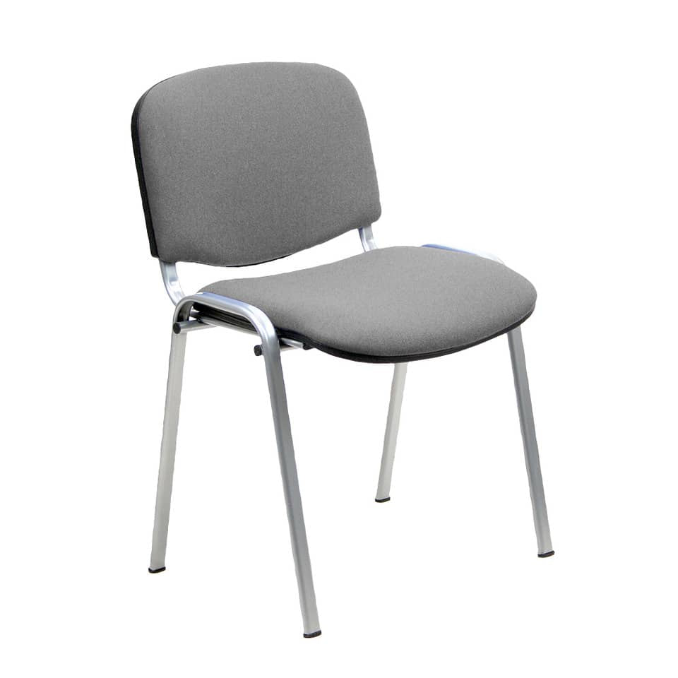 Sedia visitatore 4 gambe Unisit Dado D5C acciaio cromato - rivestimento ignifugo grigio scuro - Conf. 2 pezzi - D5C/2/IT
