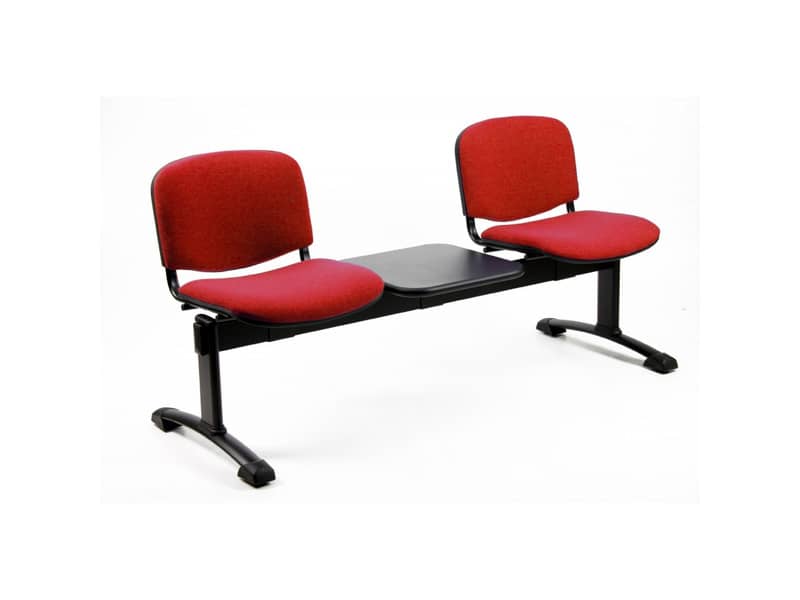 Panca 2 posti attesa Unisit Dado D52PT con tavolino - rivestimento Eco rosso - D52PT/ER