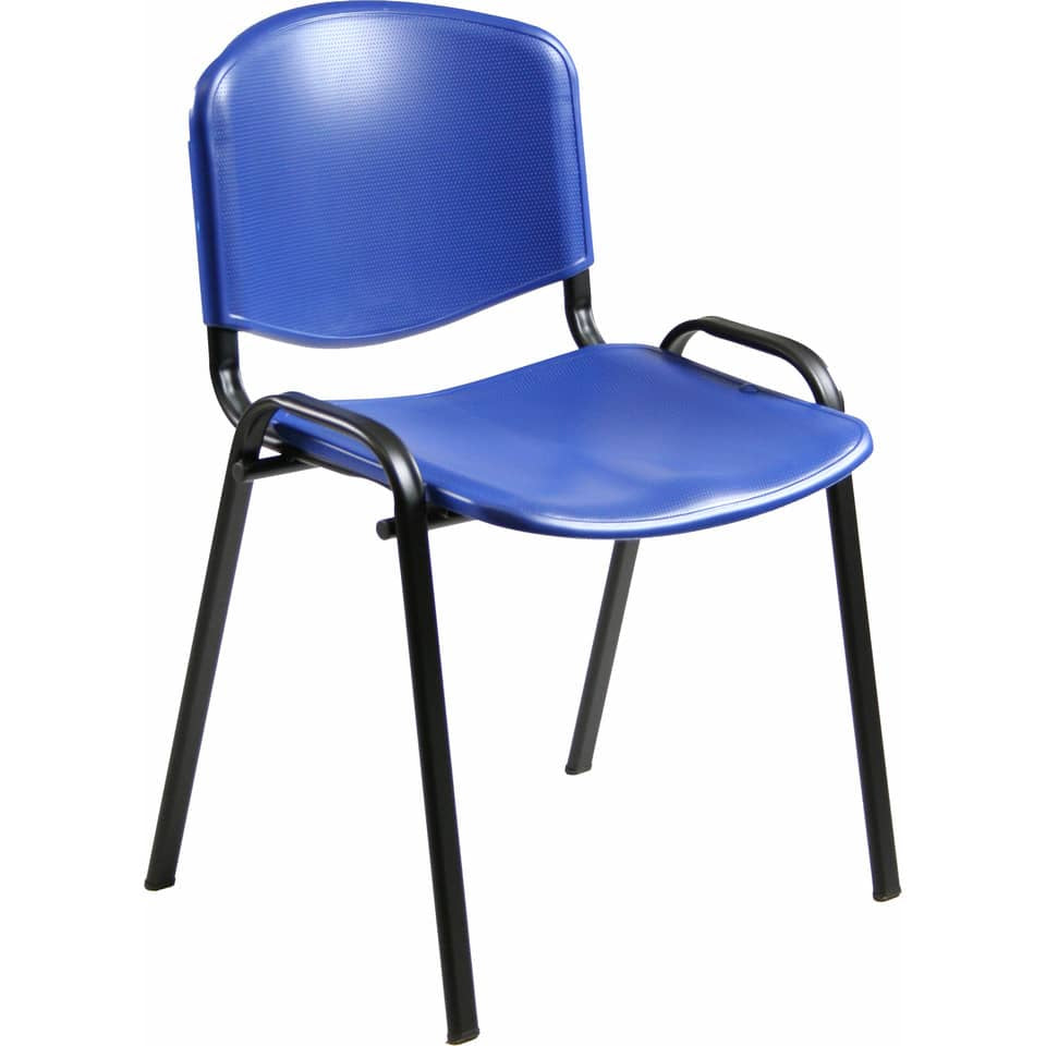 Sedia visitatore a 4 gambe Unisit Dado D5PS - struttura nera - PPL blu - conf. 2 pezzi - D5PS/2/BL