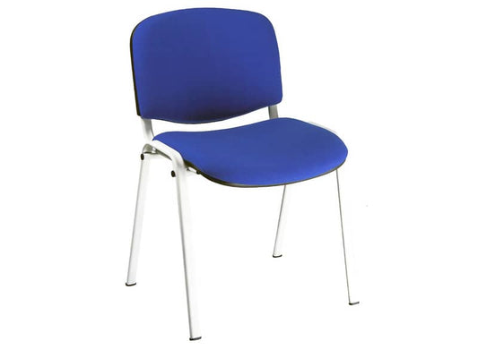 Sedia visitatore 4 gambe Unisit Dado D5B acciaio bianco - rivestimento ignifugo blu - Conf. 2 pezzi - D5B/2/IB