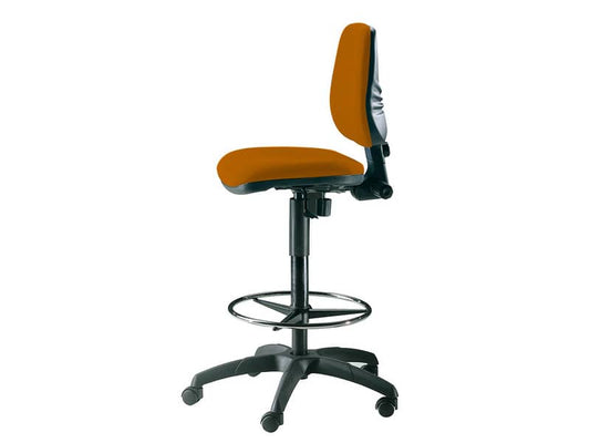 Sgabello tecnico Unisit Esos EOE1 seduta alta - poggiapiedi telescopico - rivestimento Eco arancione - EOE1/EA