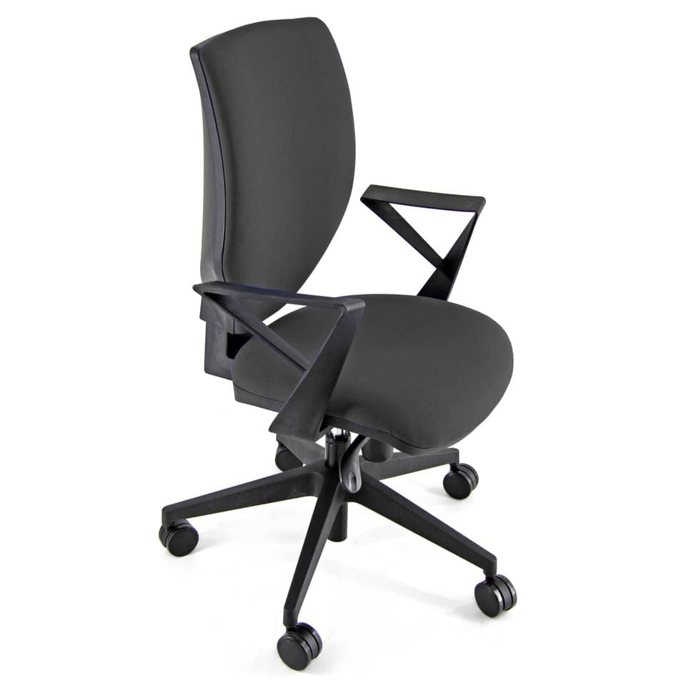 Sedia operativa girevole Unisit Cozy CZAY - rivestimento Eco grigio scuro - con braccioli - CZAY/BR/ET