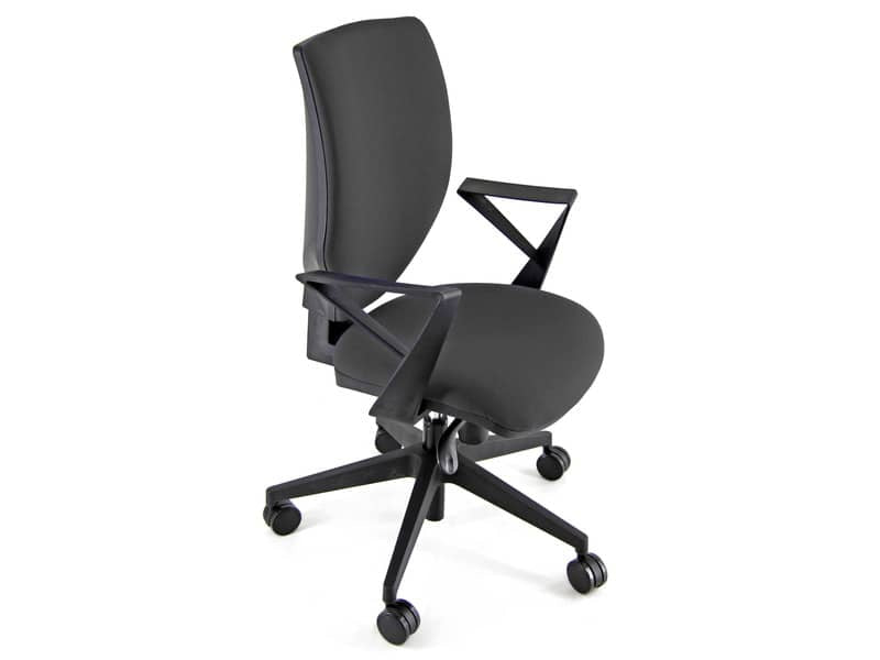 Sedia operativa girevole Unisit Cozy CZAY - rivestimento Eco grigio scuro - con braccioli - CZAY/BR/ET