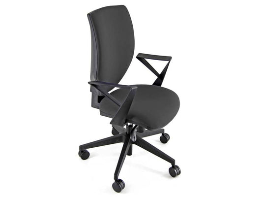 Sedia operativa girevole Unisit Cozy CZAY - rivestimento Eco grigio scuro - con braccioli - CZAY/BR/ET